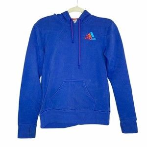 Adidas Blue Sweatshirt with Colorful Logo, Small